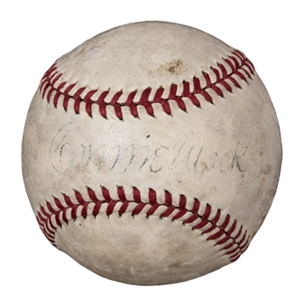 Connie Mack Single Signed OAL Harridge Baseball (PSA/DNA)